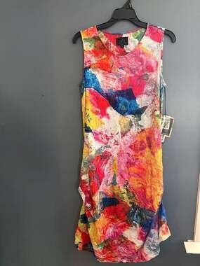NWT UbU Wearable Art Jannetti Abstract Print Sleeveless Layering Dress Size M